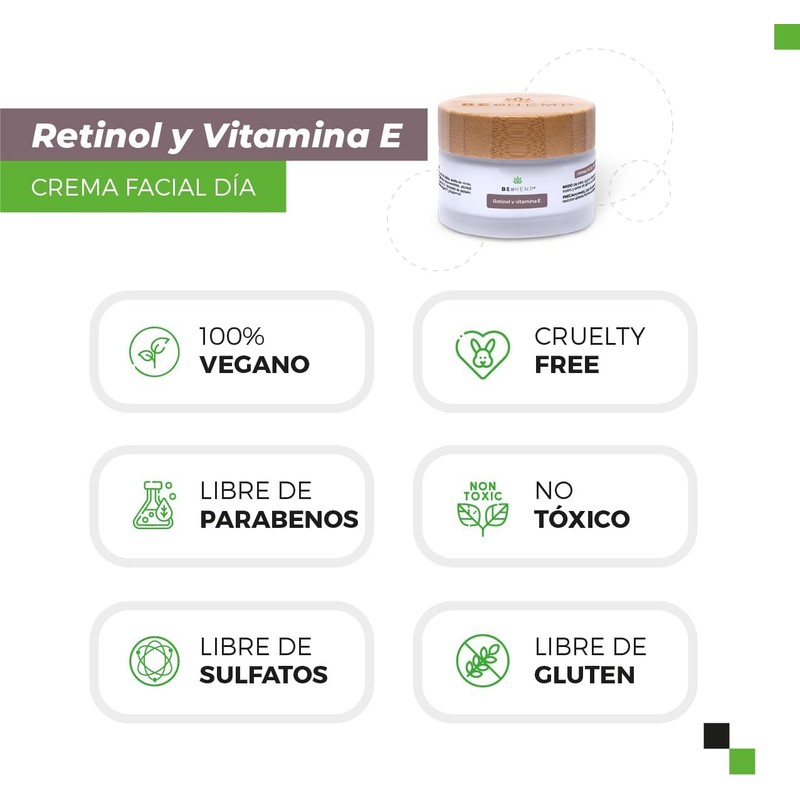 Crema facial NOCHE retinol y vitamina E Beohemp 50g