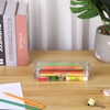 BTSKY Double Deck Pencils Box Clear Plastic Stationery Box with