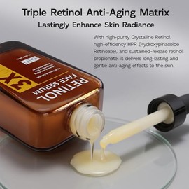 Suero de retinol para cara, antienvejecimiento y antiarrugas, suero de retinol B5 con niacinamida, colágeno y ácido hialurónico, suaviza las arrugas y