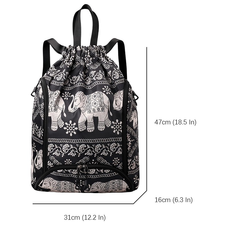 FAVORTALK Waterproof Drawstring Bag Multi- Purpose Drawstring Backpack for Beach