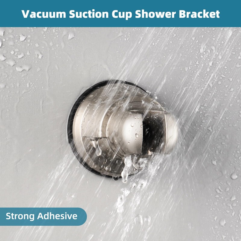 iFealClear Vacuum Suction Cup Shower Head Holder, Removable Handheld Shower