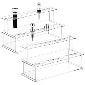 UNICRAFTALE 2 Set Weinstopper Display Rack Weinflaschenverschluss Präsentationstreppe 18 Schlitze Durchsichtiges Acryl Weinverschlusshalter Weinverschluss Präsentationsständer Für Arbeitsplatte
