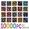 Flatback Rhinestones 10000PCS, 20 Colors 3mm Resin Gems for Nail
