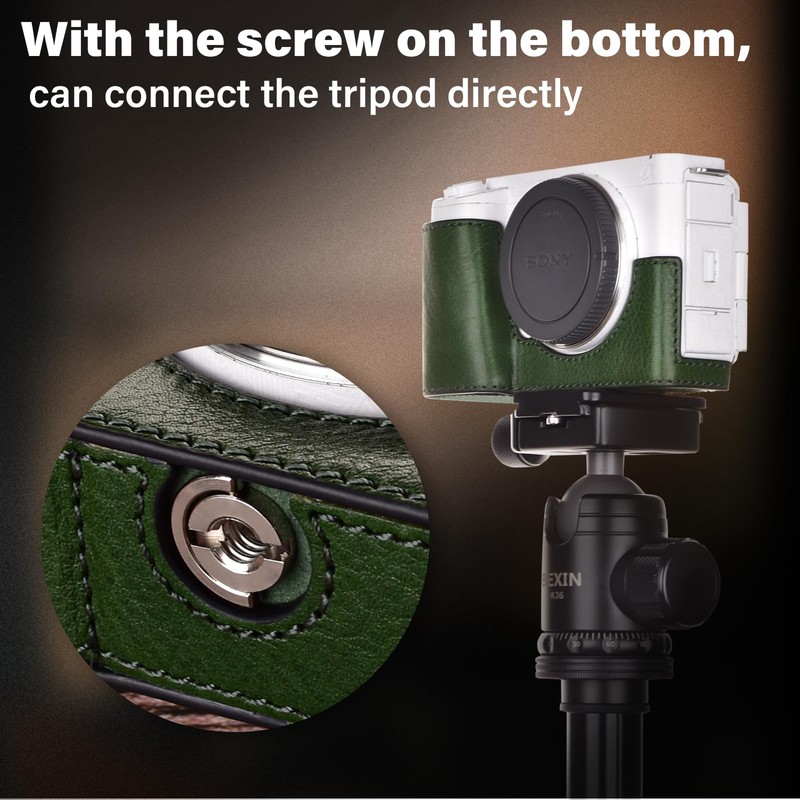 MUZIRI KINOKOO Sony ZV-E1 Case - Genuine Genuine Leather Half