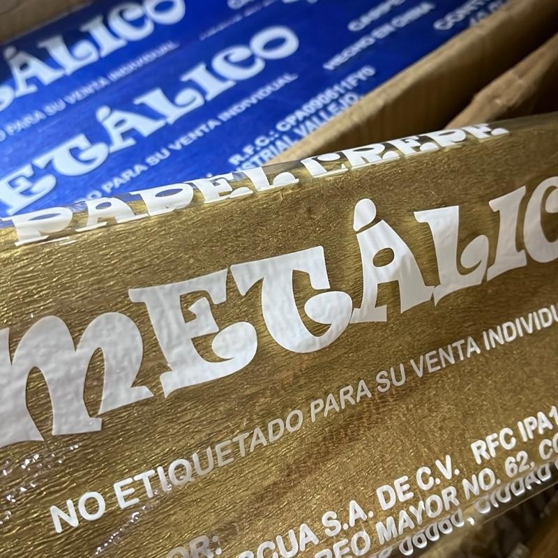 Crepe Paper Metallic 10 Rolls of 79x20 Inches ( Pascua
