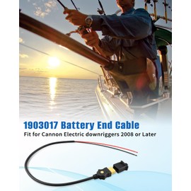 Quwfesudy 1903017 Electric Downrigger Battery End Cable Fit for Reliable Deep Water Trolling Black, 3 Foot Duty Power Cord