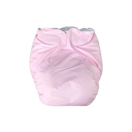 Haian Adult Baby Sissy Incontinence AIO PVC Diapers (Baby Pink, M-L)