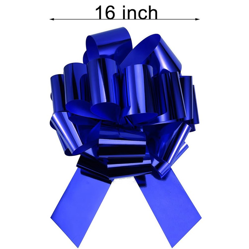 Giant Large Blue Pull Bow 16" Wide, Pack of 1