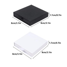 Pack of 6, 8 x 8 x 1.7 cm, no gift box with cards, necklace, bracelet, jewellery box with lid, gift box for earrings, necklace, bracelet (black, white)