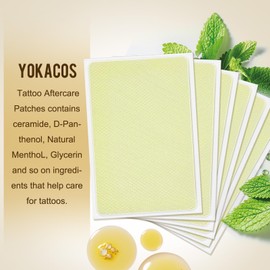 YOKACOS Tattoo Cover Plasters, Pack of 6 Tattoo Plasters, Breathable, After Tattoo Care, Soothes & Repairs, Ultra Thin Tattoo Gel Plasters, Relieves Pain and Promotes Healing