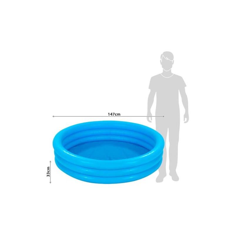 INTEX Crystal Blue Kids Outdoor Inflatable 58 Swimming Pool 58426EP