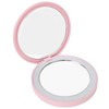 LED Compact Mirror Round Shape 3X Magnification Rechargeable Double Sided