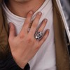 Retro Skull Head with Sun Ring Stainless Steel Gothic Punk