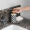 DODAMOUR 2 Pack Ceramic Soap Dispenser, 10oz Modern Checkerboard Hand