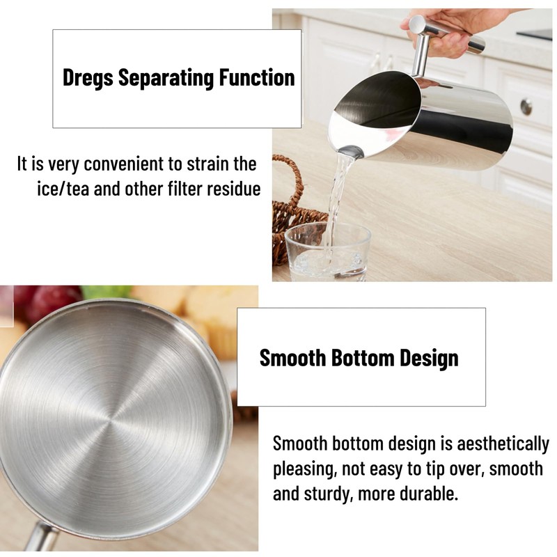 Stainless Steel Water Pitcher Jug with Ice Guard Cold Drinking