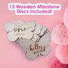 Baby Monthly Milestone Cards, Wooden Discs, Gender Neutral, Butterfly Shaped,