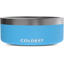 Coldest Dog Bowl - Anti Rust Metal, Non Slip, 3 Layers Insulated Stainless Steel Dog Bowls - Spill Proof & Heavy Duty - Water Bowl for Dogs, Cats & Pets, Dish Washer Safe (64 oz, Celestial Blue)