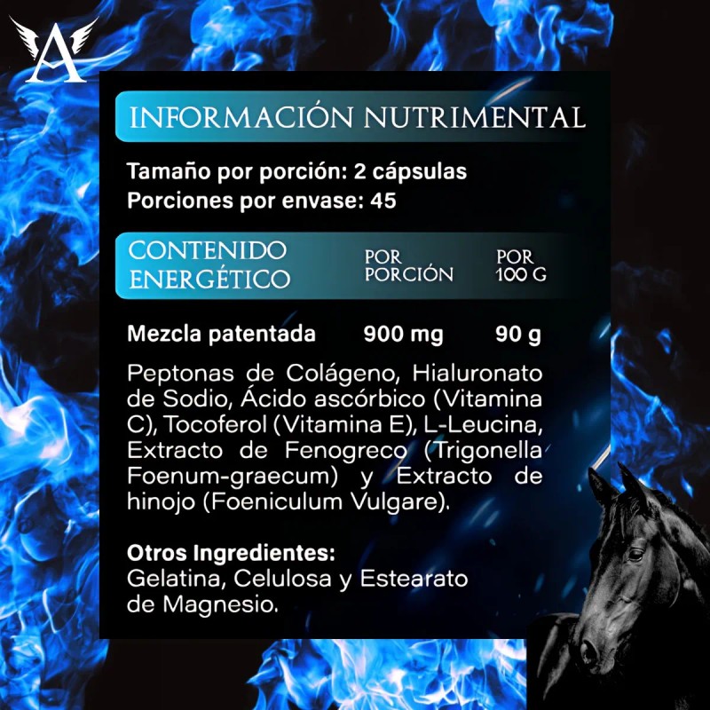 Glúteo Peptonas Black Pegasus + Citrato De Magnesio Cápsulas