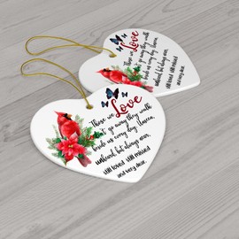 Those We Love Don't Go Away Christmas in Heaven Ornament, Cardinal Memorial Christmas Ornaments with Butterflies, Remembrance Hanging Decor, Sympathy Gift for Loss one