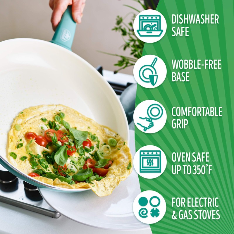 GreenLife Soft Grip Healthy Ceramic Nonstick 12 Piece Cookware Pots