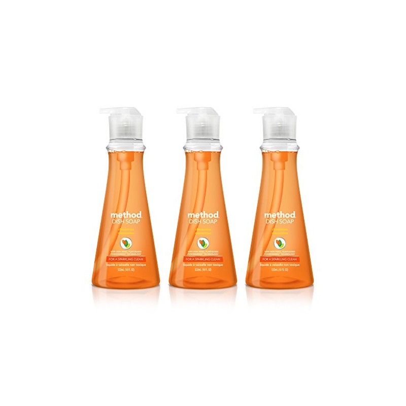 Method Gel Dish Soap, Clementine, Biodegradable Formula, Tough on Grease,