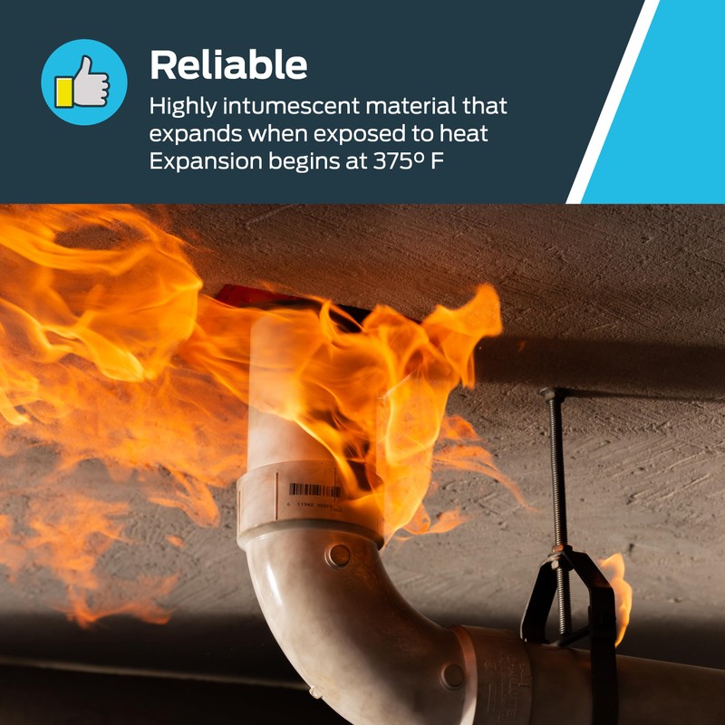 HoldRite HydroFlame 3 Inch Firestop Pipe Collar, PVC, CPVC, FRPP,
