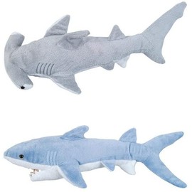 Adventure Planet 2 Plush Sharks Mako and Hammerhead Stuffed Animal Ocean Life Soft Cuddly 14 inch and 13 inch set