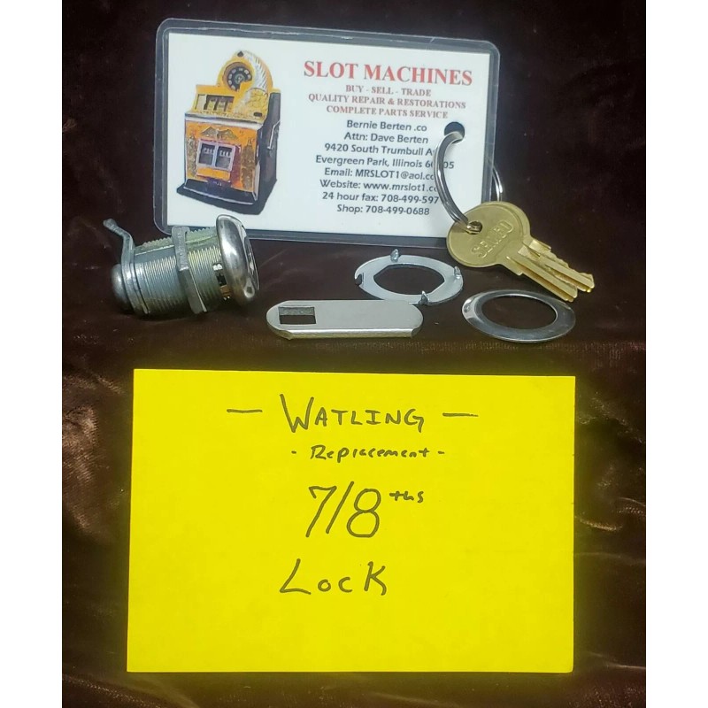 WATLING REPRODUCTION / REPLACEMENT 7/8" BACK DOOR LOCK FOR ANTIQUE