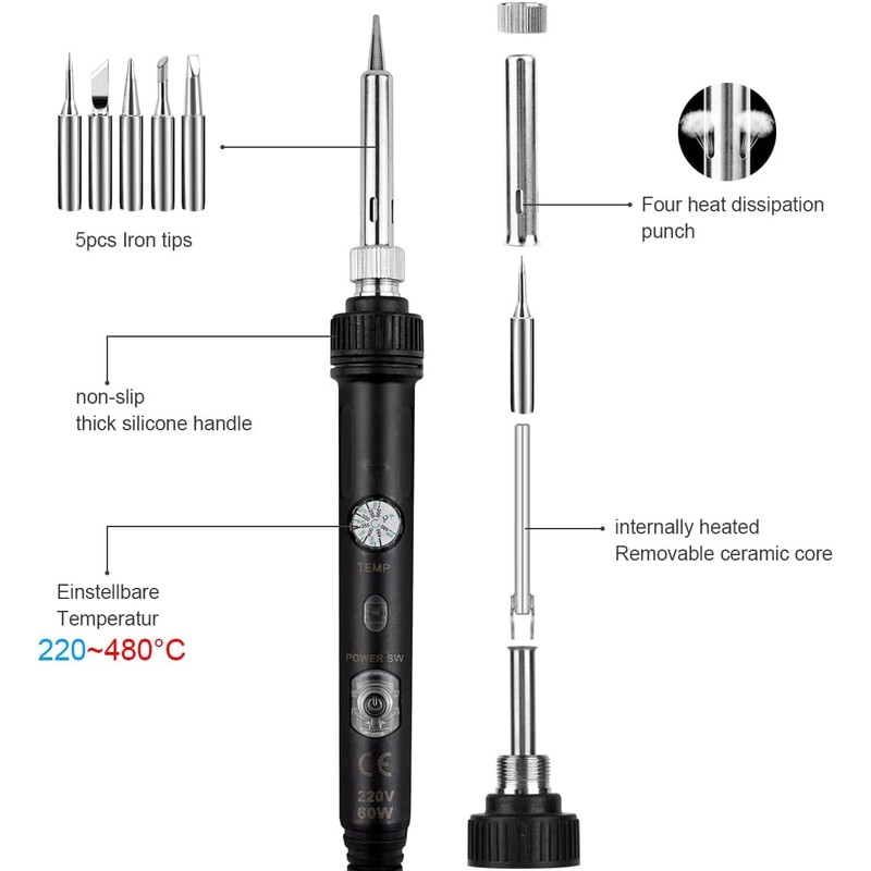 Ockered soldering iron set, pyrography soldering iron set.