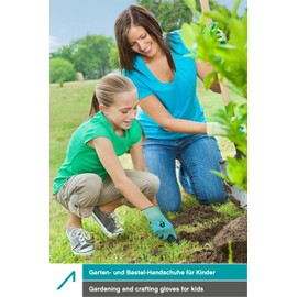 ACE Junior Work Gloves for Children - 3 Pairs of Protective Gloves for Gardening - Blue - 7-8 Years (Pack of 3)