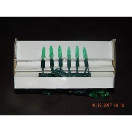 NEO NEON INTERNATIONAL LTD 70 Count LED M5 Green Christmas Mini Lights 4 Inch Spacing Green Wire Neo Neon