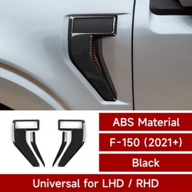 Youtaiche Car ABS Carbon Fiber Sticker Side Vent Fender Badge Emblem Cover Interior Trim Decal for Ford F150 2021 2022 2023 2024 Accessories