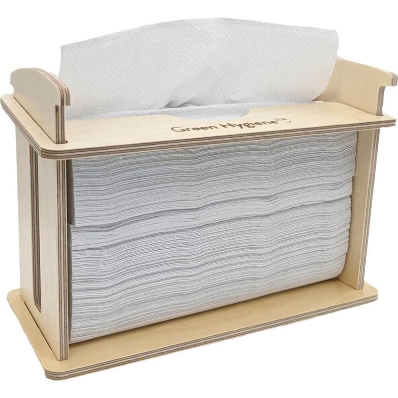 Green Hygiene Kitchen Party, Folding Towel Dispenser, Wooden Table Dispenser,