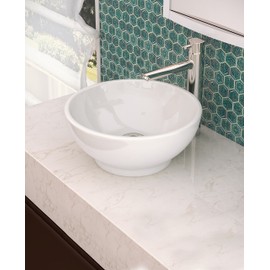 DECOLAV 1441-CWH Aila Classically Redefined Above-Counter Vitreous China Bathroom Sink, White