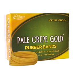 Alliance Rubber 20329 Pale Crepe Gold Rubber Bands Size #32, 1/4 lb Box Contains Approx. 275 Bands (3" x 1/8", Golden Crepe)