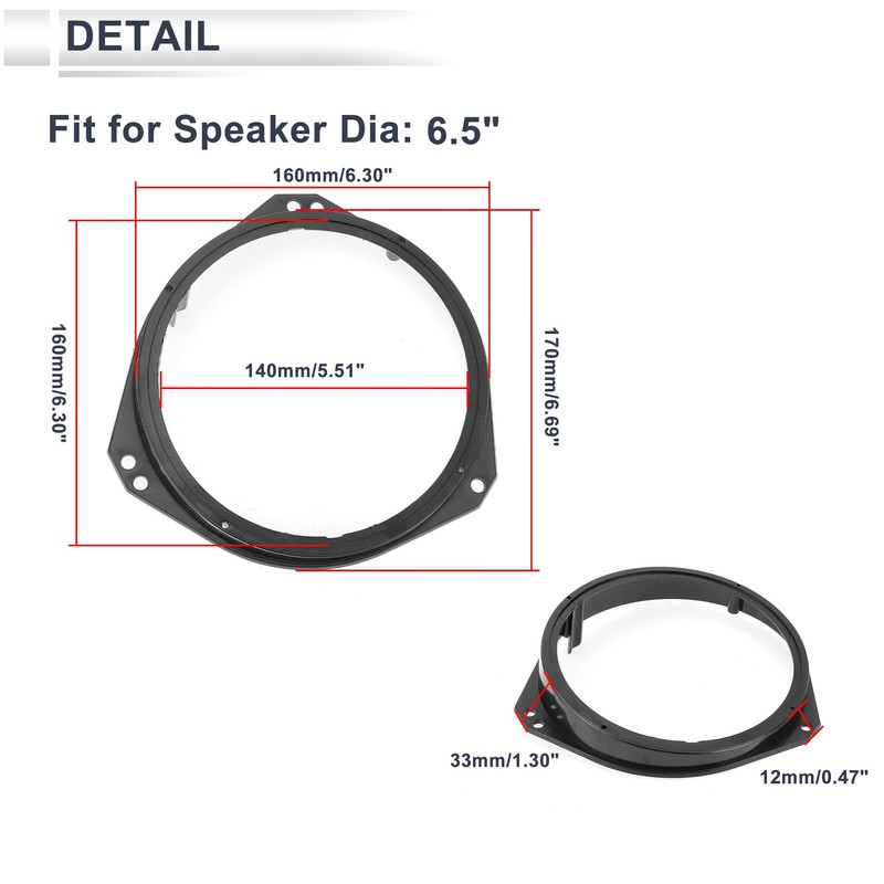 X AUTOHAUX Speaker Spacer Ring Tweeter Speaker Spacer Adapter for