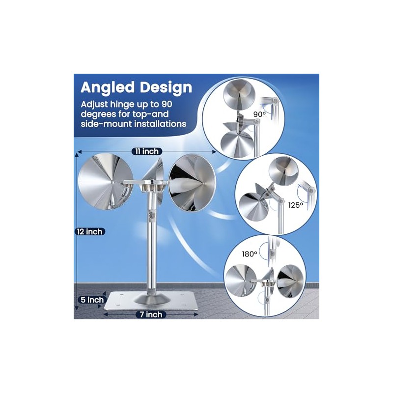 3 Pack Reflective Spinning Bird Deterrent, Wind Powered Aluminum Bird