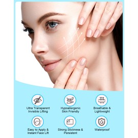 Snqqmtt 120PCS Invisible Face Lift Tape, Invisible Anti Wrinkle Facelift Tape, Instant Lifting Neck Tape for Sagging Skin Wrinkles Double Chin Jawline Contour