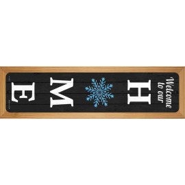 Smart Blonde Home Snowflake Novelty Wood Mounted Small Metal Street Sign Holiday Christmas
