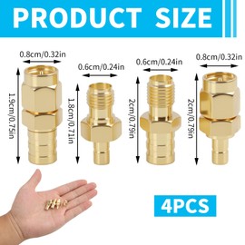 DAB Autoradio Antenne SMB Adapter auf SMA Stecker RF Konverter, 4er-Pack, SMB auf SMA Stecker RF Konverter, Kompatibel mit DAB Autoradio, DAB antenne Stereo Head Units und Empfängertunern