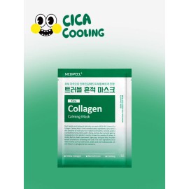 Medipeel Green Cica Collagen Calming Sheet Mask 30ml, Korean Soothing Mask for Sensitive Acne-Prone Skin, Centella Asiatica Repair Mask