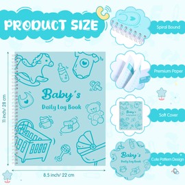 Pasimy Baby Daily Log Book for Newborns Baby Feeding Log Tracker Baby Care Journal Track and Monitor Nursing, Sleep, Diaper, Activities Schedule Planner for Nanny New Parents Gift, A4, 126 Inner Pages