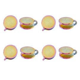 Hobbspring 8Pcs Pressure Earrings for Keloids Stainless Steel Clip Earrings Spiral Non-Pierced Earrings Rainbow Compression Earrings Metal Ear Cuff Adjustable Keloid Earrings for Women Men Ladies