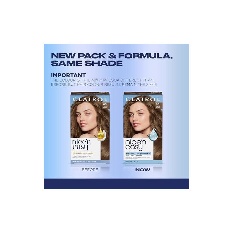 Clairol Nice 'n Easy Permanent Hair Color, 6.5 Lightest Brown,