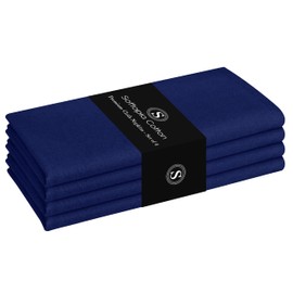 Softopia Cotton Napkins 100% Cotton Set of 4 Decorative Cloth Napkin Washable Dinner Napkins for Holiday, Dinner, Wedding, Baby Shower & Dining - Indigo Blue (17"x17")
