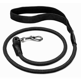 Dog Lead Made of Climbing Rope, Black, Extra Stable and Super Light, 125 cm for Medium and Large Dogs, Lead up to 100 kg Load Capacity