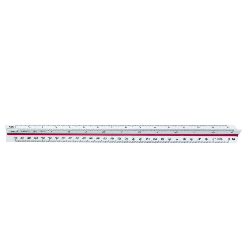 Linex 311 Triangular Scale with Coloured Chamfer 30 cm, Pitch