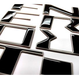 AFX-TRIMS FOR NISSAN FRONTIER 2025 BLACK ALUM OUTLINE 3D RAISED DOMED TAILGATE LETTERS