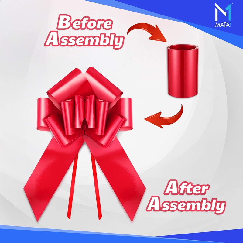 Mata1 Huge Car Bow (Red, 23 inch / 58 cm),