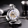 TREEWETO Mechanical Pocket Watch - Dream Dragon Skeleton Half Hunter